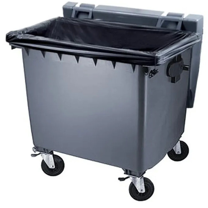 Housse pour conteneur - 750L - Noir - 50 sacs - 30µ