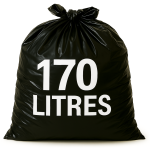 Sac poubelle - 170L - Noir - 100 sacs