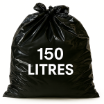 Sac poubelle - 150L - Noir - 100 sacs