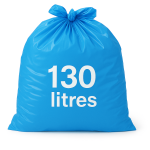 Sac poubelle - 130L - Bleu - 100 sacs