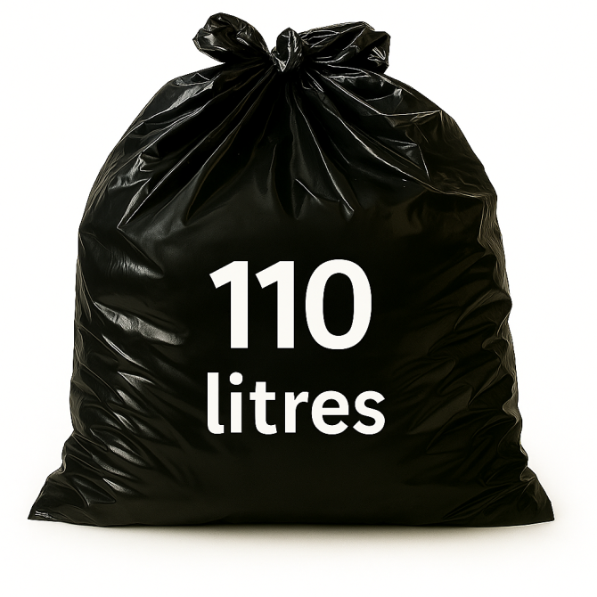 Sac poubelle - 110L - Noir - 200 sacs - 45µ